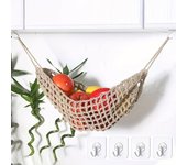 1 cesta colgante de frutas para cocina casera, hamaca colgante de frutas para cocina debajo del gabinete, soporte de frutas colgante tejido a mano para el hogar, barco, caravana TE002