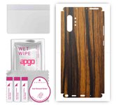 apgo Protective Skin Sticker for the back+sides compatible with Samsung Galaxy Note 10 Plus, Full Wrap Film, Foil, Vinyl - Pattern Tigerwood