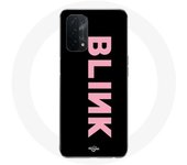Coque pour Oppo A54 5G Blink Fandom Blackpink Logo Rose Fond Noir