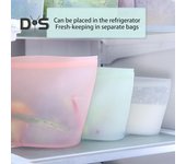 Bolsa de silicona para almacenar alimentos, libre de BPA, resistente al calor, diseño vertical, apta para horno microondas, bolsa reutilizable para congelador, recipiente de silicona 500ML puro