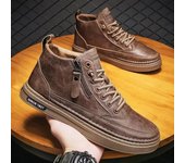 Botas de invierno para hombre, zapatos de cuero de caña alta, zapatos de algodón a la moda, botines de moda, zapatos casuales de negocios para exteriores, zapatillas deportivas para hombre 43