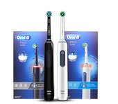 Oral B Pro Ultra cepillo de dientes eléctrico Pro 4 Sensor de presión 48.800 golpes/Min Temporizador de 2 minutos recordatorio de 30s 4 modos 3 cabezales de cepillo negro