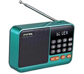Mini radio FM multifuncional con receptor de inserción de tarjeta Bluetooth, radios de emergencia portátiles recargables verde hierba