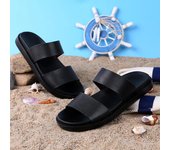 Zapatos de viaje minimalistas de cuero negro de marca de alta gama, zapatos planos para hombre, nuevas sandalias de verano con agujeros para hombre, antideslizantes y versátiles 38