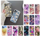 Funda de teléfono para Iphone 14 Pro Max 13 12 11 Pro Max Xs Xr X 12mini 7 8 Plus Se flor rosa Margarita peonía Funda iPhone 12mini