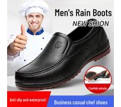 Botas de lluvia de plástico de caña baja para cocina para hombre: Zapatos de goma de protección laboral, impermeables, a prueba de aceite y antideslizantes para sitios de construcción y pesca. 44