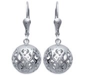 Les Trésors De Lily [L5689] - Dormeuses Argent 'Carmen' argenté (rhodié) - 12 mm plata