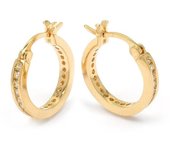 Les Trésors De Lily [L4312] - Pendientes de aro 'Diosa' chapados en oro oro blanco - 17x2 mm oro