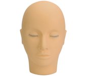 Cabeza de maniquí para extensión de pestañas, 3 capas, maquillaje, belleza, silicona, práctica de entrenamiento, cabeza de muñeca marrón claro
