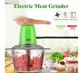 Picadora eléctrica de alimentos de 220V, 2L, 300W, picadora de carne, máquina de procesador rápido para cocina doméstica, Navidad EU verde