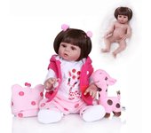 Muñeca bebé renacida de 48 cm, realista, anatómicamente correcta, cuerpo de vinilo de silicona completo, muñecas lavables