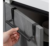1 toallero de acero con alambre de metal para colgar sobre el armario, organizador de almacenamiento para puerta de baño, colgador de trapos sin perforaciones negro
