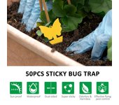 50 Uds. Trampa adhesiva para insectos, trampas adhesivas para insectos voladores de doble cara, papel para moscas para plantas de interior y exterior 50pcs Sunflower