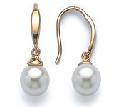 Les Trésors De Lily [C5747] - Pendientes chapados en oro 'Perla' de oro blanco - Perla de 6 mm blanco