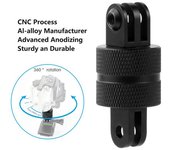 Brazo de extensión de soporte vertical de aluminio con rotación de 360 grados para cámara, adaptador de trípode giratorio de metal vertical para GoPro Hero12/11 negro
