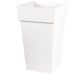 Maceta cuadrada alta EDA Tuscany - 39 x 39 x H 65 cm - 62 L - Blanco