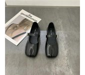 Zapatos planos con hebilla de una palabra para mujer, con puntera dividida, estilo japonés, estilo Mary Jane, mocasines estilo Ninja, estilo Bele Tabi 35 negro