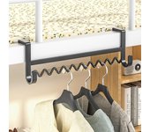 Ganchos de almacenamiento para sobrecama, organizador de varias filas para colgar en dormitorios, literas y armarios de 30/40/50 cm 30cm negro