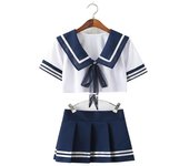 Conjunto de lencería con minifalda y blusa para mujer, uniforme de estudiante universitaria y de cosplay para chicas japonesas. XL