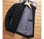 2023 abrigo ajustado Otoño Invierno chaqueta Bomber hombres patrón de diamante forro polar chaqueta Casual hombres ropa de moda L gris