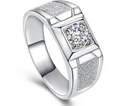 Anillo de Plata de Ley 925 a la moda para hombre, accesorios para dedos de boda, anillo esmerilado a la moda con piedra, joyería masculina