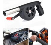 Ventilador de barbacoa al aire libre, soplador de aire de manivela, parrilla de barbacoa portátil, herramientas de fuelle de fuego, accesorios de Camping para Picnic 1pc negro