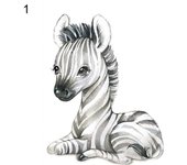 TLS lindo Animal bebé León elefante cebra arte lienzo póster pintura decoración de la habitación de los niños 21*30cm