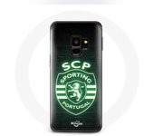Coque Samsung Galaxy S9 scp sporting portugal lumineux fond noir