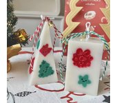 Molde de silicona para velas navideñas, molde de silicona para terrazo navideño, molde para velas DIY, molde para tartas con fondant, molde para velas navideñas Five sided cone