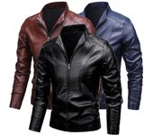 Nueva chaqueta de cuero informal para hombre, chaqueta de cuero holgada, capa superior fina, chaqueta de cuero para motocicleta para hombre 5XL