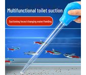 Cambiador y limpiador de agua para mini peceras: Tubería de succión para eliminación de escombros y desechos straw 29cm, 1 piece azul