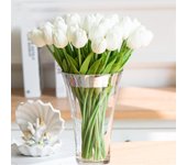 10/30 piezas de flores artificiales de tulipán, flores de tacto real, decoración de bodas, ramos de novia de imitación, tulipanes de poliuretano para decoración de jarrones de fiesta en el hogar 10PCS