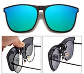Gafas de sol polarizadas con Clip para mujer, gafas fotocromáticas para coche, gafas cuadradas Vintage antideslumbrantes
