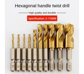 Broca helicoidal de 2-11 mm, ultracorta, de acero inoxidable, especial para abrir agujeros en madera y metal. 2mm