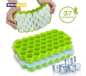 WIKHOSTAR Bandejas de cubitos de hielo de silicona con forma de panal, bandejas para cubitos de hielo con tapas, moldes de hielo apilables de fácil liberación, moldes de hielo para microondas y bricolaje púrpura