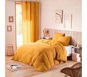 Parure de couette  Noah  Gaze de Coton 240 x 220 pour lit 2 Places 140 à 160 cm - Gaze de coton Curry