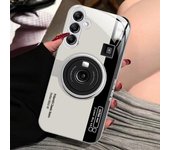 Carcasa de vidrio líquido de metal para Samsung A32, A52S, A54, S21FE con diseño anticaída de paquete completo para protección y creatividad. Samsung A20 azul