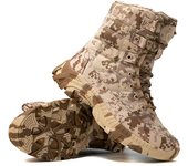 Botas de moto para hombre, de camuflaje, de corte alto, transpirables, antideslizantes, para senderismo al aire libre, botas de pesca de aluminio 45