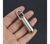 Mini pastillero portátil de acero inoxidable, cápsula sellada, resistente al agua, colgante de primeros auxilios para acampar, pastillero portátil para viajes al aire libre S