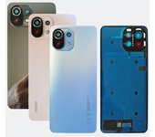 Nuevo Original Para Xiaomi Mi11 Lite Piezas de Tapa Trasera de Batería Con Lente de Cristal de Cámara Carcasa Trasera de Cristal de Batería de Repuesto negro