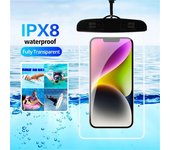Funda impermeable para teléfono, bolsa protectora universal para teléfono subacuático, cubierta PV para iPhone 15, 14, 13 Pro Max negro