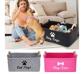 Caja de almacenamiento de juguetes para mascotas, cesta de almacenamiento ligera y flexible de gran capacidad, organizador para juguetes, abrigos y mantas negro