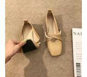 Zapatos Mary Jane para mujer, zapatos planos de ballet ligeros, zapatos planos con punta cuadrada, zapatos planos con tiras en el tobillo, zapatos de vestir cómodos, zapatos antideslizantes para caminar para mujer 35 caqui