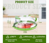 Cubierta para microondas para alimentos, cubierta transparente para salpicaduras de microondas con asa y caja de almacenamiento de agua, cubiertas para platos de 10 pulgadas, utensilios y accesorios de cocina