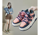 Zapatillas de deporte de invierno para mujer con forro de piel, botas de nieve sin cordones para exteriores, botines cortos deportivos con cordones y forro de felpa informales de piel sintética cálidos para mujer 35 color rosa