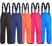 Pantalones de esquí impermeables para niños: Ropa de nieve gruesa, cálida y moderna para niños y niñas.