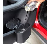 Cubo de basura para coche, caja de almacenamiento colgante para basura de vehículo, cubo de basura cuadrado de presión de plástico, accesorios de Interior de coche