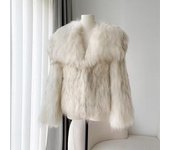 Otoño e Invierno nuevo abrigo de piel de mapache de imitación para mujer abrigo de piel grande corto Top de pelo pequeño S