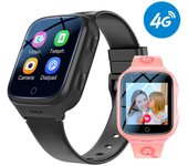 Reloj inteligente 4G para niños, WiFi, GPS, LBS Tracker, videollamada SOS, relojes inteligentes para niños, 1000 Mah IP67, reloj de teléfono resistente al agua para niños y niñas Asia version negro