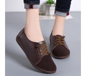 Zapatos de cuero para mujer, zapatos planos antideslizantes de primavera para mujer, zapatillas con cordones, zapatos Oxford para mujer, mocasines de talla grande, zapatos de mujer 37 blanco